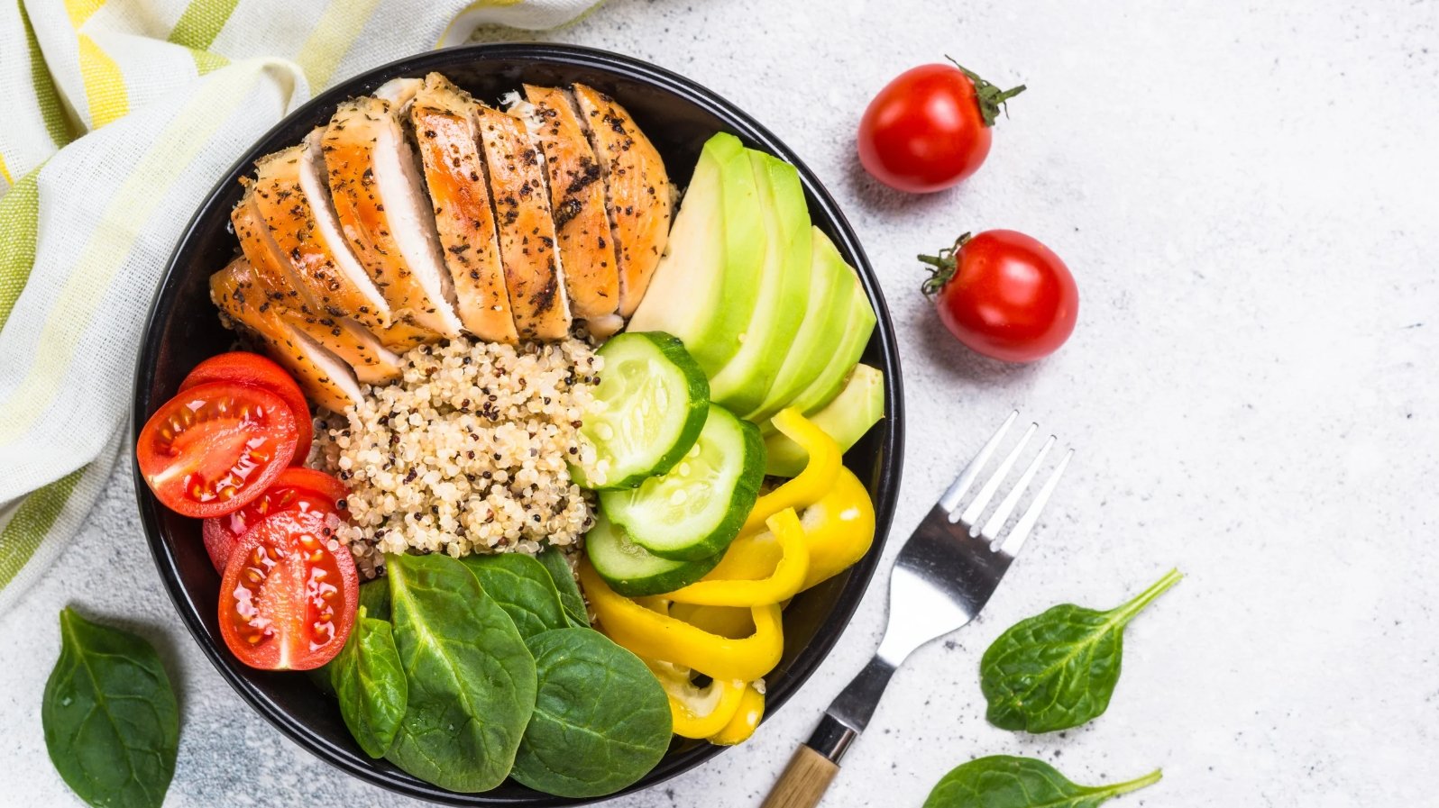 Grilled salmon with quinoa and greens