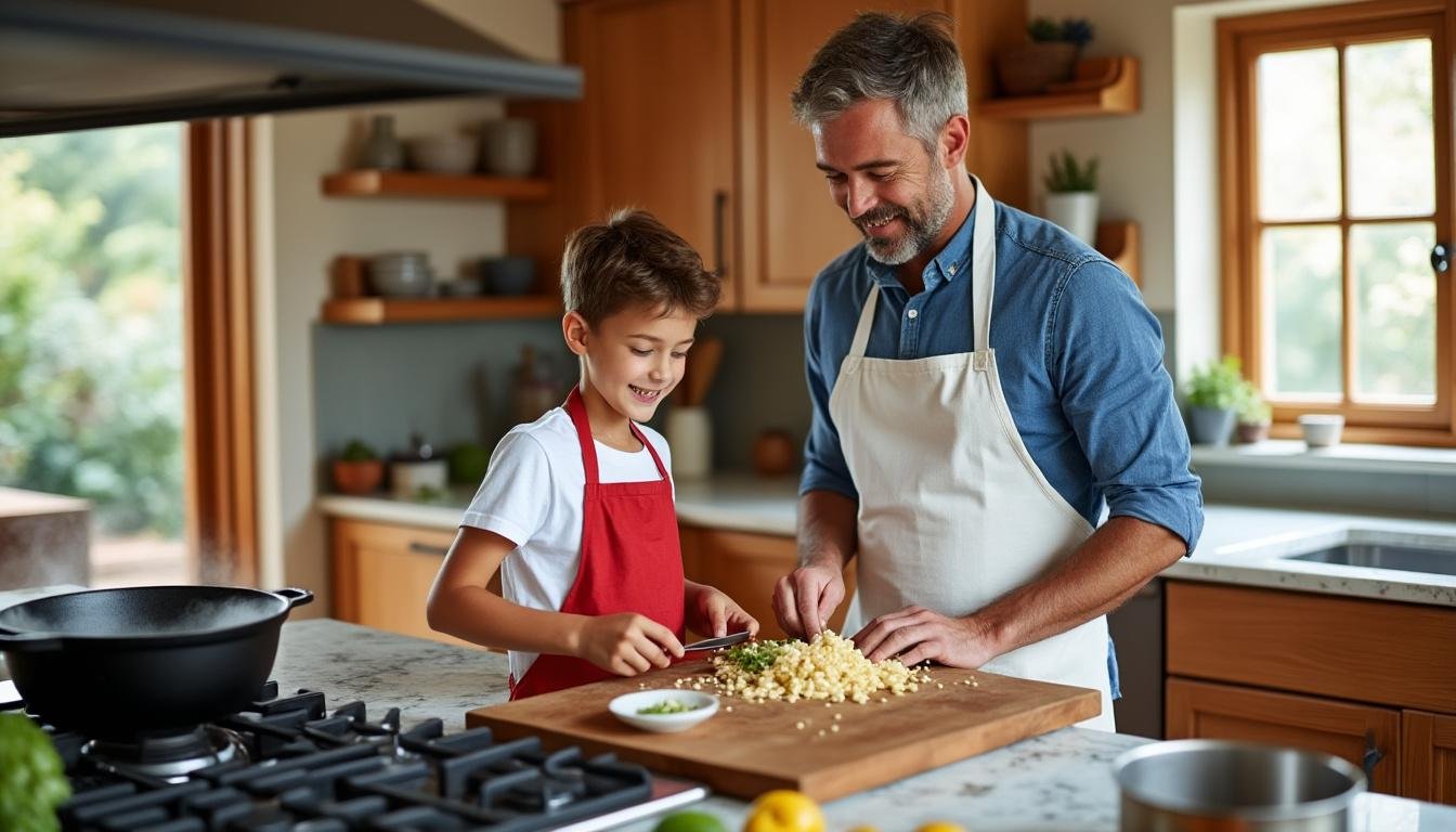explore a father's heartfelt journey as he nurtures healthy eating habits in his son, blending tradition and love with the vibrant flavors of hispanic culture.
