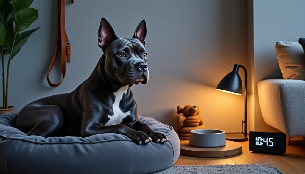 discover the blue english staffy with the most disciplined night routine – a truly remarkable and heartwarming example of canine dedication and training.